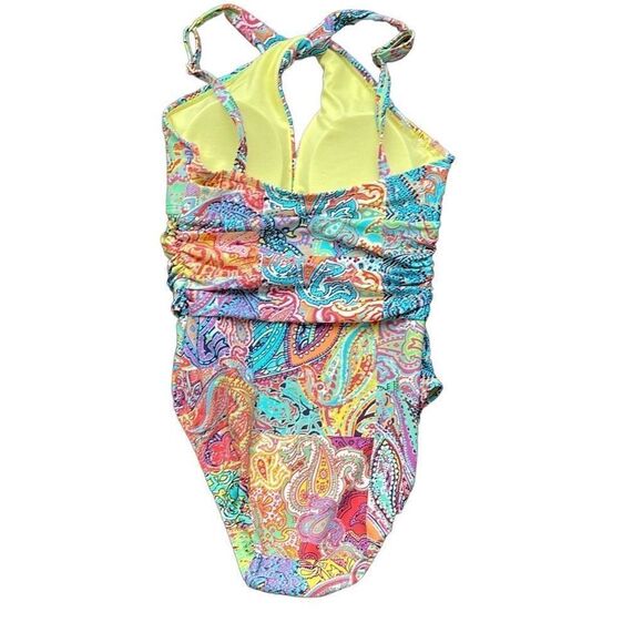 Bleu Rod Beattie Womens Paisley One Piece Swimsuit Swimwear Multicolor‎ Size 6 - Picture 3 of 6